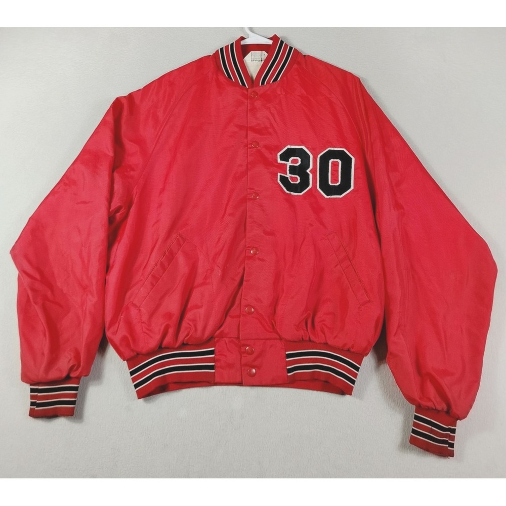 Vintage Aurora Jacket Mens XL Red Baseball Don Alleson Athletic USA Nylon